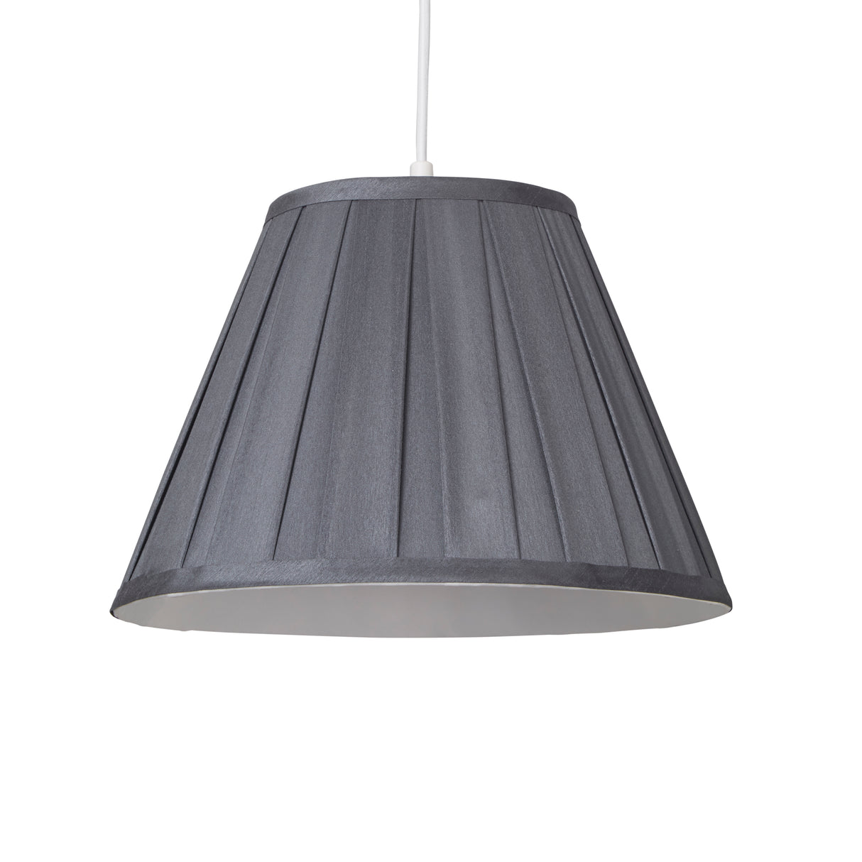 Searchlight Electric Raye Taper Pleatsilk Shade 30Cm Charcoal SO701933