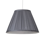 Searchlight Electric Raye Taper Pleatsilk Shade 30Cm Charcoal SO701933