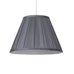 Searchlight Electric Raye Taper Pleatsilk Shade 30Cm Charcoal SO701933