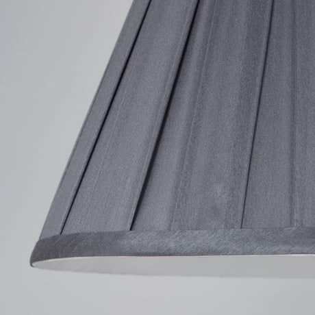 Searchlight Electric Raye Taper Pleatsilk Shade 30Cm Charcoal SO701933