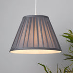 Searchlight Electric Raye Taper Pleatsilk Shade 30Cm Charcoal SO701933