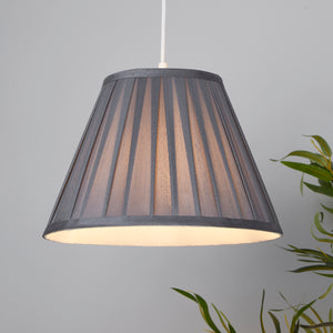 Searchlight Electric Raye Taper Pleatsilk Shade 30Cm Charcoal SO701933