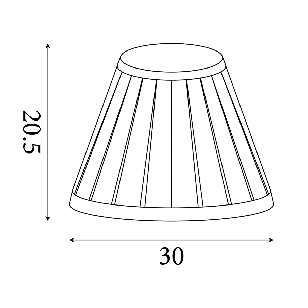 Searchlight Electric Raye Taper Pleatsilk Shade 30Cm Charcoal SO701933