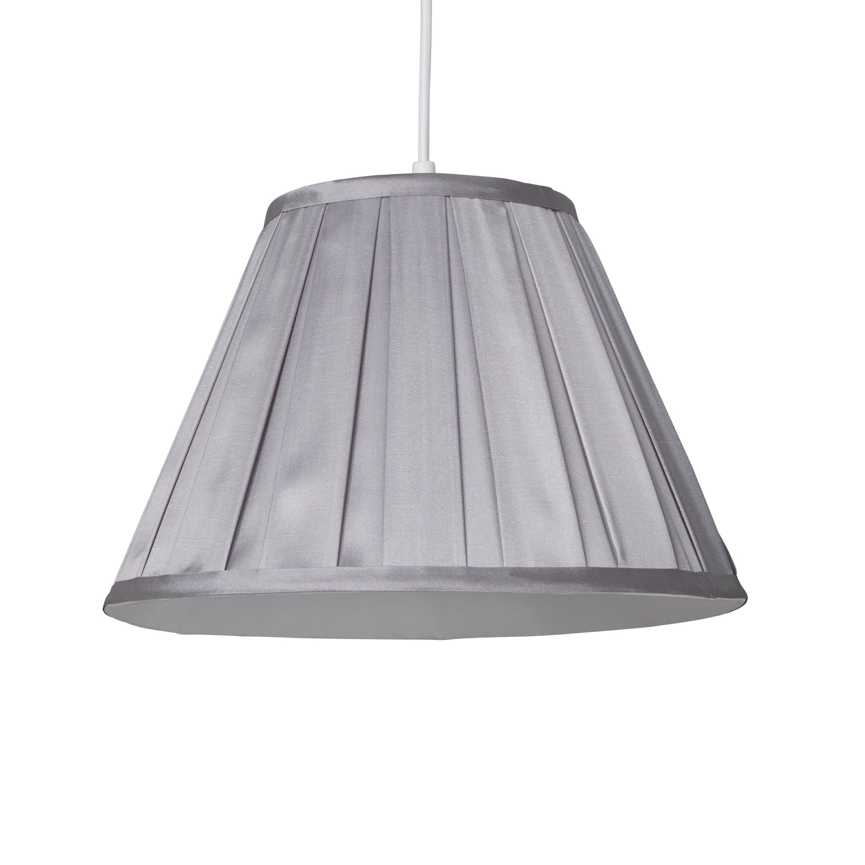 Searchlight Electric Raye Taper Pleat Silk Shade 30Cm Silver SO701934