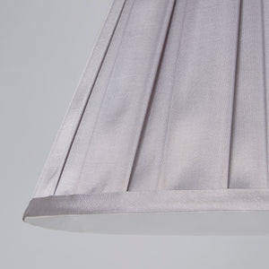 Searchlight Electric Raye Taper Pleat Silk Shade 30Cm Silver SO701934