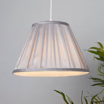 Searchlight Electric Raye Taper Pleat Silk Shade 30Cm Silver SO701934