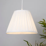 Searchlight Electric Raye Taper Pleat Silk Shade 30Cm White SO701935