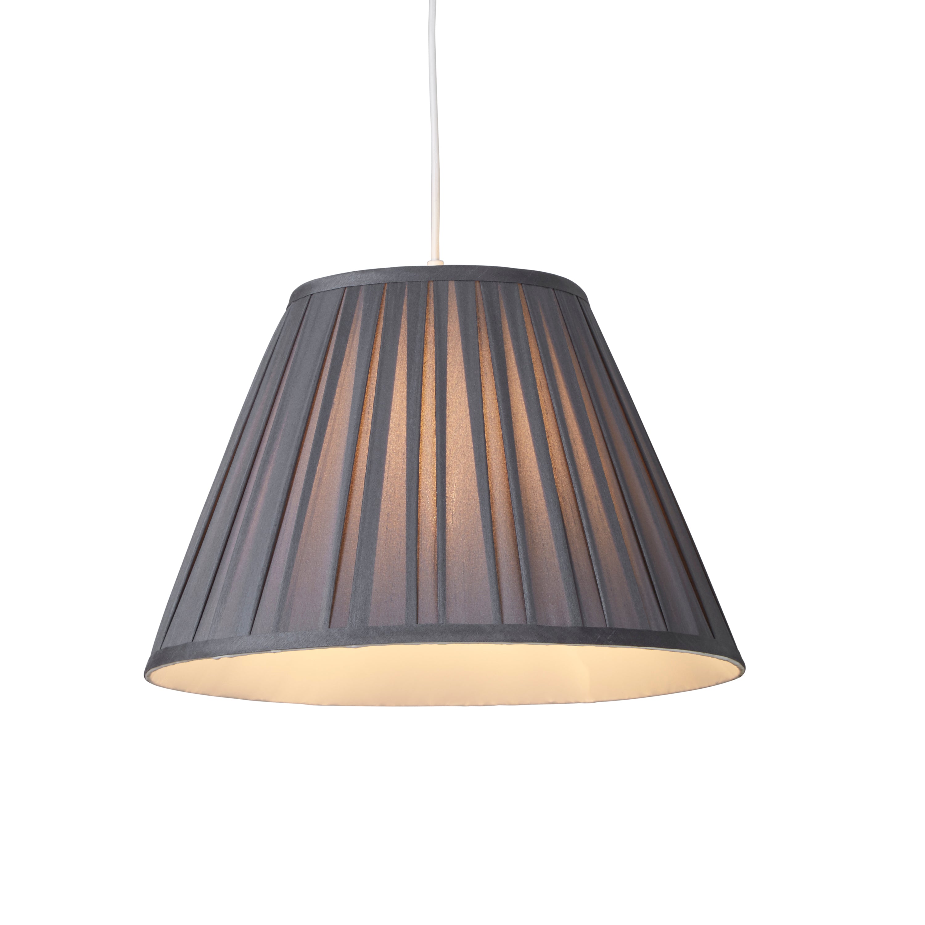 Raye Taper Pleatsilk Shade 40Cm Charcoal