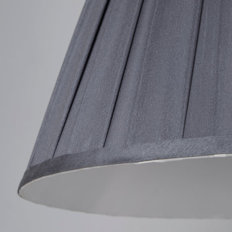 Searchlight Electric Raye Taper Pleatsilk Shade 40Cm Charcoal SO701936