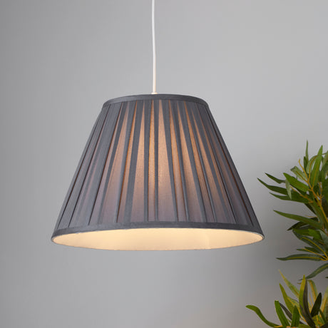 Searchlight Electric Raye Taper Pleatsilk Shade 40Cm Charcoal SO701936