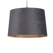 Velvet Drum Shade 30Cm Charcoal