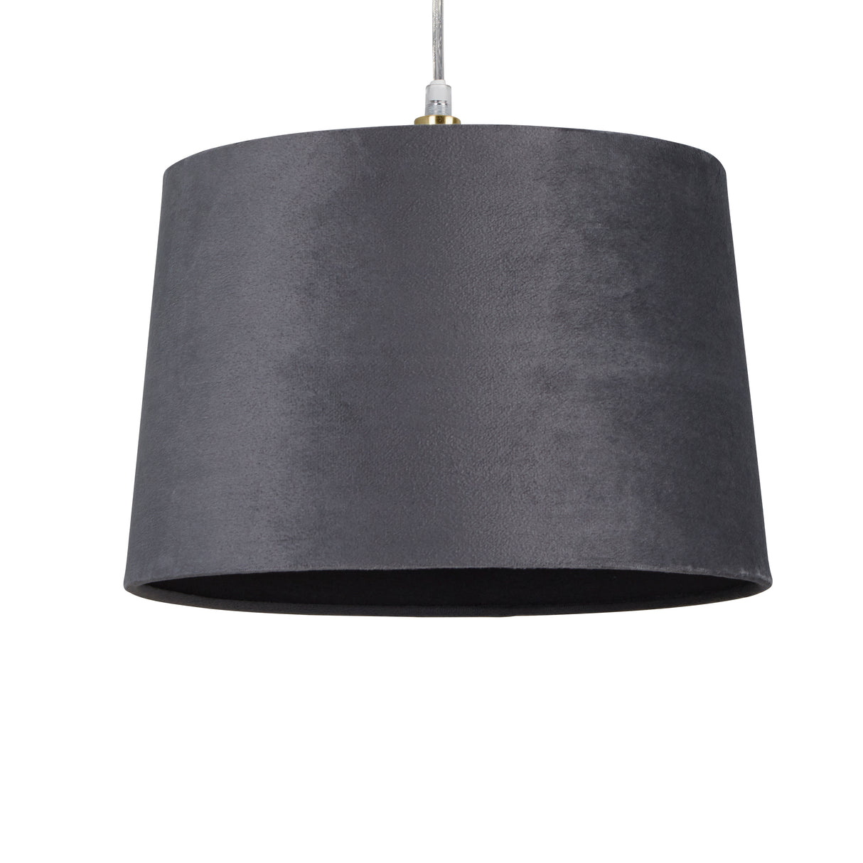 Searchlight Electric Velvet Drum Shade 30Cm Charcoal SO701939