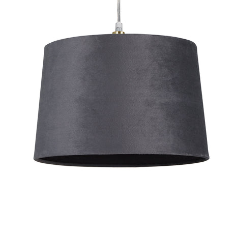 Searchlight Electric Velvet Drum Shade 30Cm Charcoal SO701939