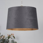 Searchlight Electric Velvet Drum Shade 30Cm Charcoal SO701939