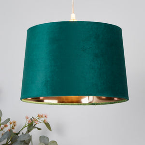 Searchlight Electric Velvet Drum Shade 30Cm Emerald SO701940