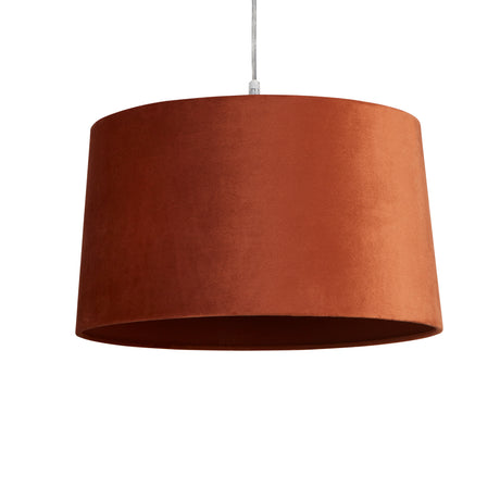 Searchlight Electric VELVET DRUM SHADE 40CM BURNT ORANGE SO701943