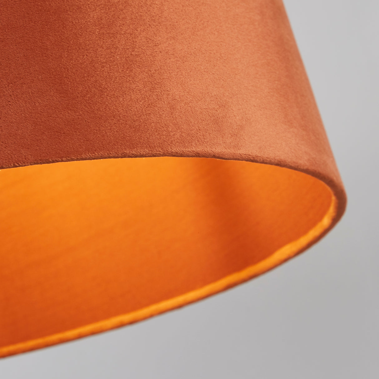 Searchlight Electric VELVET DRUM SHADE 40CM BURNT ORANGE SO701943