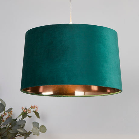 Searchlight Electric VELVET DRUM SHADE 40CM EMERALD SO701945