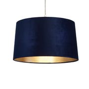 VELVET DRUM SHADE 40CM NAVY