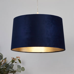Searchlight Electric VELVET DRUM SHADE 40CM NAVY SO701947