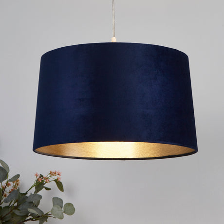 Searchlight Electric VELVET DRUM SHADE 40CM NAVY SO701947