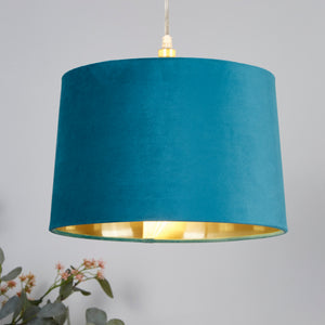 Searchlight Electric Velvet Drum Shade 30Cm Teal SO701953