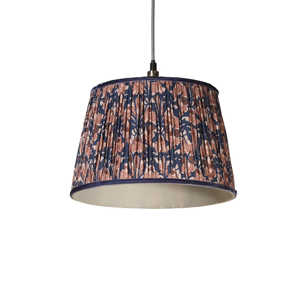Searchlight Electric Vintage Print Shade Navy 30cm SO701954