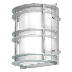 Norlys Stockholm 1 Light Flush Light - Galvanised With Opal Glass ST-FLU-E27-GAL-O