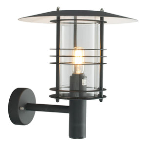 Norlys Stockholm 1 Light Grande Wall Lantern - Black ST1-G-BLK