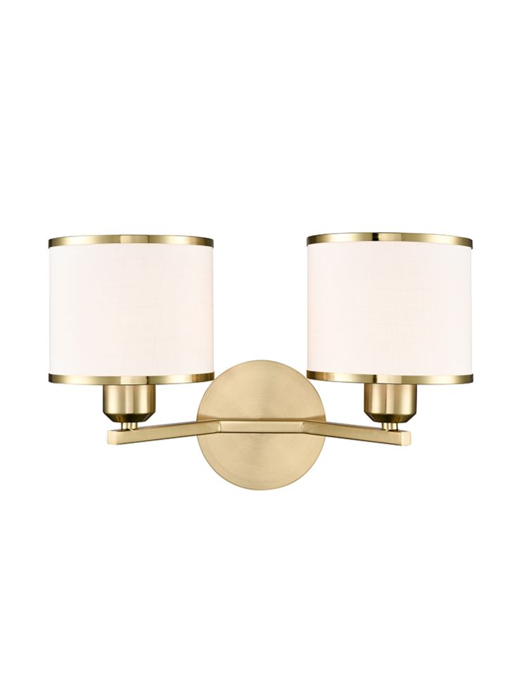 Franklite Sirius 2lt Wall Light in Aged Brass Sirius part no - FL2496-2