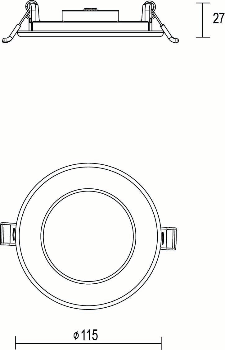 JCC JC72001 Skydisc 115mm 4W/6W 3000K/4000K/5700K IP65 TP(a) Triac