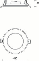 JCC JC72001 Skydisc 115mm 4W/6W 3000K/4000K/5700K IP65 TP(a) Triac