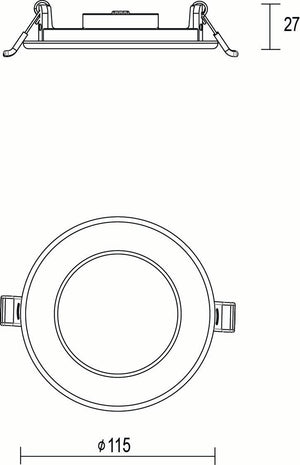 JCC JC72001 Skydisc 115mm 4W/6W 3000K/4000K/5700K IP65 TP(a) Triac