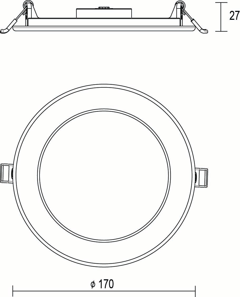 JCC JC72003 Skydisc 170mm 8W/12W 3000K/4000K/5700K IP65 TP(a) Triac