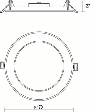 JCC JC72002 Skydisc 170mm 6W/9W 3000K/4000K/5700K IP65 TP(a) Non-dim