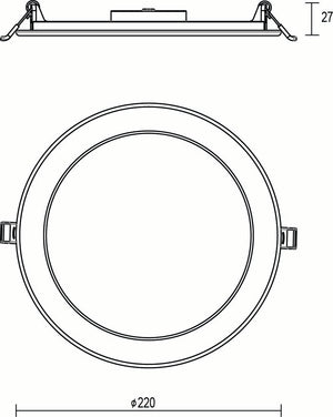JCC JC72005 Skydisc 220mm 11W/16W 3000K/4000K/5700K IP65 TP(a) Non-dim
