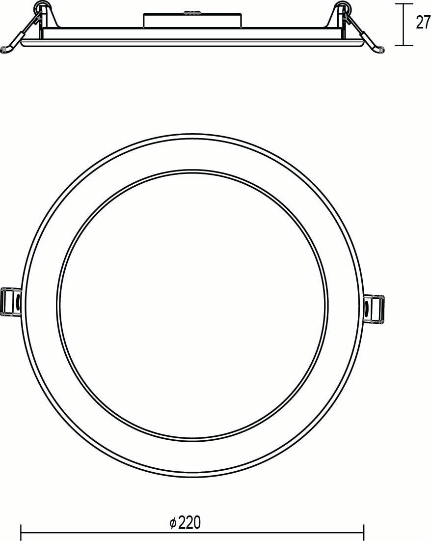 JCC JC72006 Skydisc 220mm 12W/17W 3000K/4000K/5700K IP65 TP(a) Triac