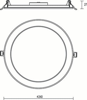 JCC JC72010 Skydisc 240mm 14W/20W 3000K/4000K/5700K IP65 TP(a) DALI/1-10V