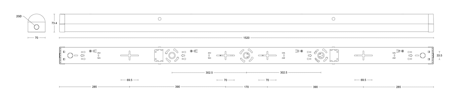 JCC Lighting JC100129 Skypack™ Pro 5ft Single 38W IP20 4000K DALI EM WOP