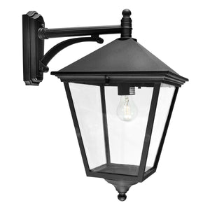 Norlys Turin Grande 1 Light Down Wall Lantern - Black TG2-BLACK