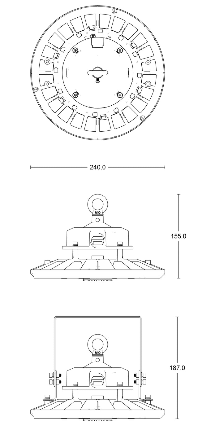 JCC Lighting JC040204 Toughbay Pro 100W (75W & 50W) IP65 5700K 120° 1-10V