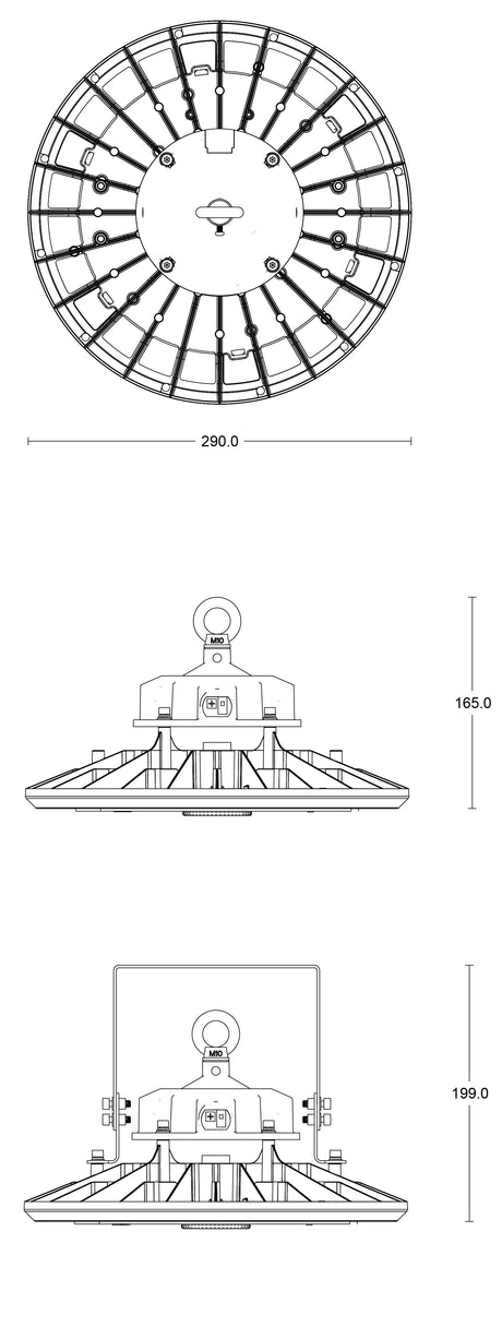 JCC JC040314 Toughbay Pro 200W (150W & 100W) IP65 CCT 4000K/5700K 60° DALI