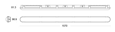 JCC JC180136 ToughLED™ Pro 6ft 37/50/60/72W 3000K/4000K/5700K IP66 FR