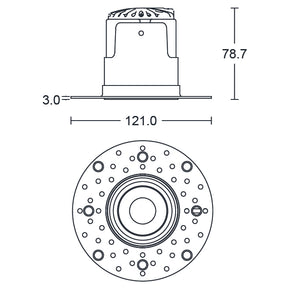 JCC Lighting JC1020WH V50 Pro Plaster-in Fire-rated Downlight 6.2W IP65 3000/4000K White