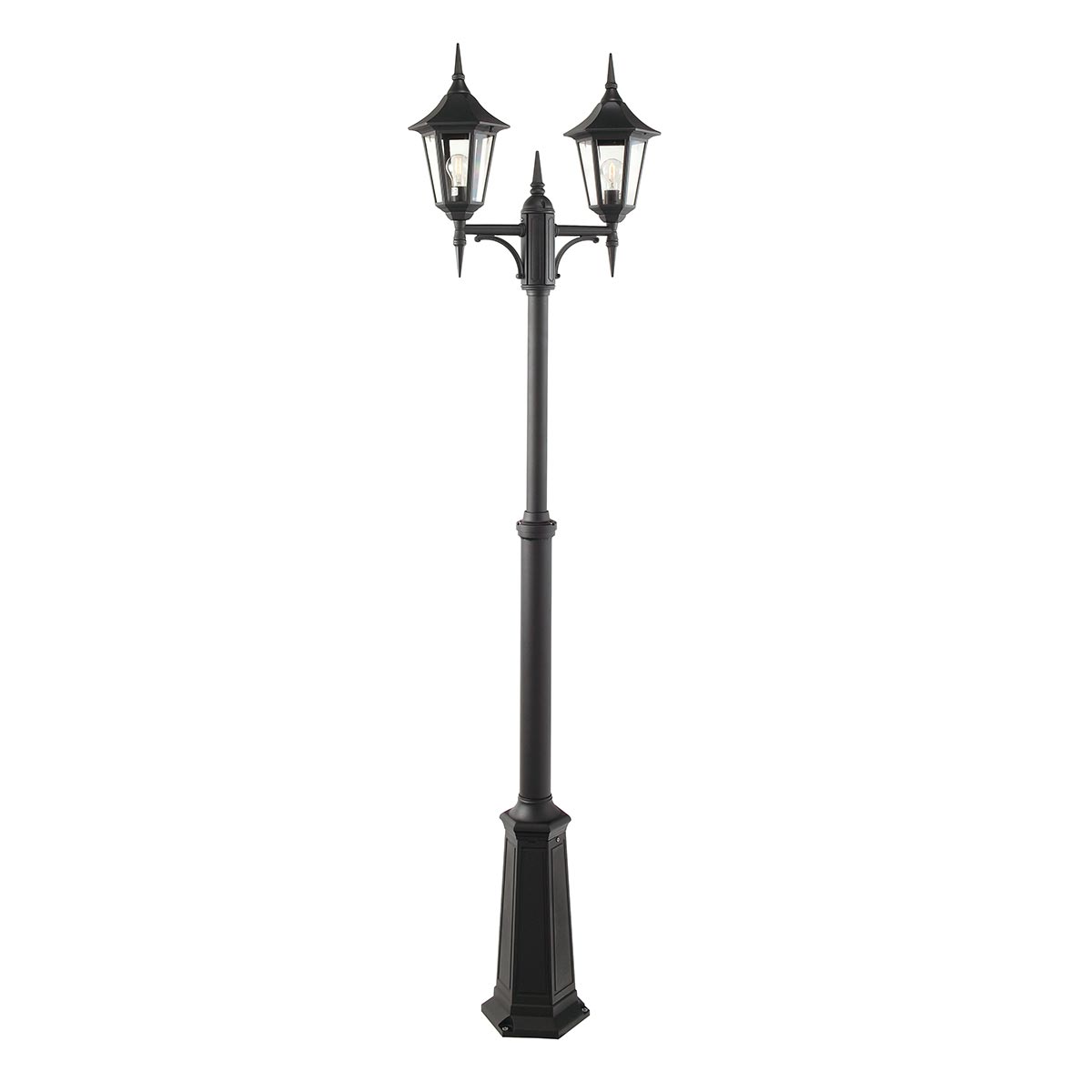 Norlys Valencia 2 Light Twin Head Lamp Post V6-BLACK