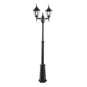 Norlys Valencia 2 Light Twin Head Lamp Post V6-BLACK