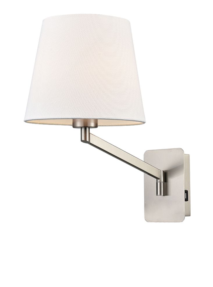 Franklite Blyton swing arm wall light with USB Blyton part no - WB121-1174