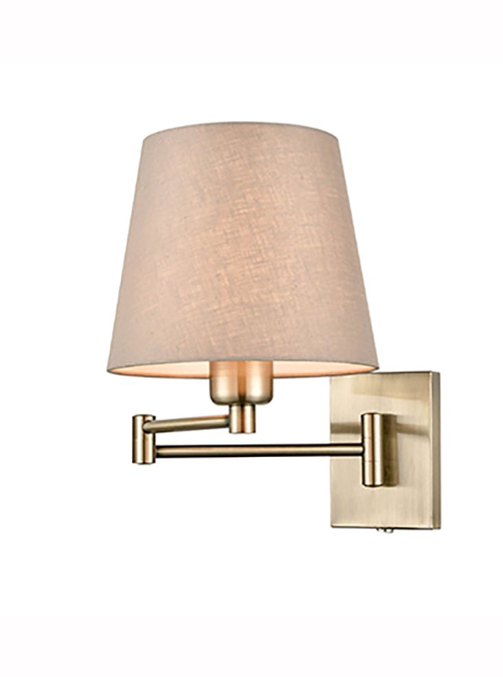 Franklite Francis swing arm wall light with taupe shade Francis part no - WB139-1176