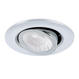 JCC Lighting JC1102/CH X50 Fire rated Tilt downlight 3W/5W IP65 3000/4000/5700K 400/650 lms Chrome