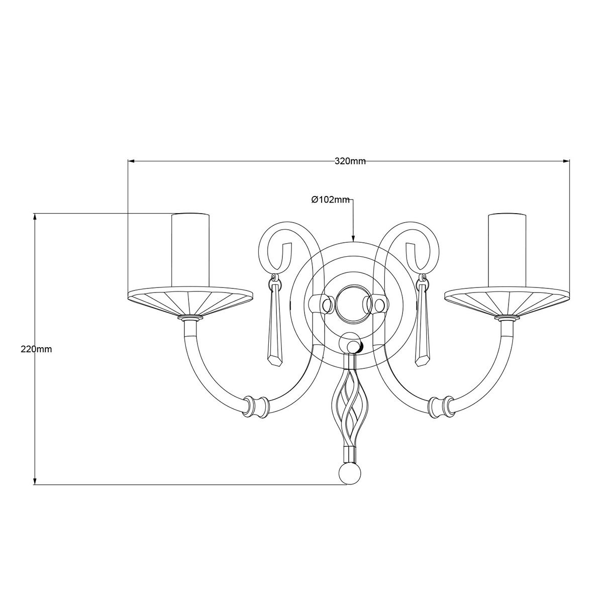 Elstead Lighting Wall Light from the Aegean range. Aegean 2 Light Wall Light – SKU AG2-AGED-BRASS